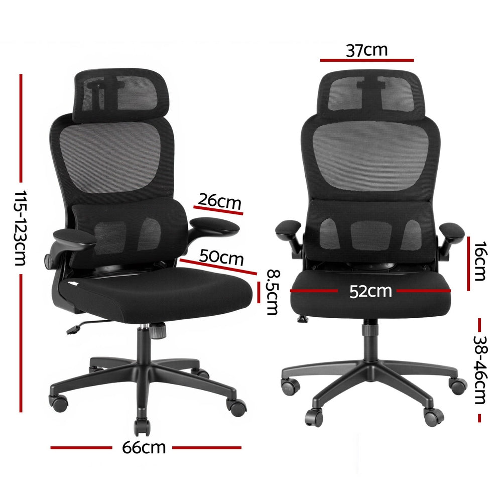 NNEDSZ Artiss Ergonomic Office Chair Mesh Chairs Black-1