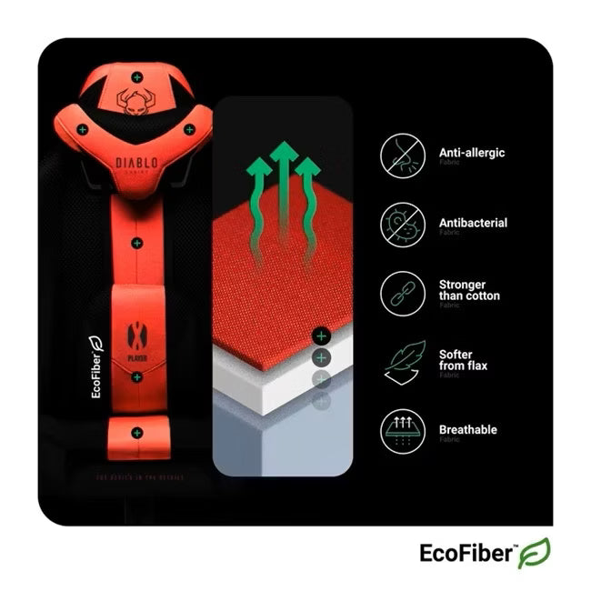 Gaming Chair Diablo X-Player 2.0 Textile Normal Size: crimson-anthracite